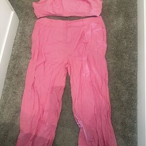 Fashion to Figure Pink Wide Leg Pants & Jumpsuit Set